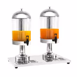 Dispensador de zumo con bases de acero inoxidable
