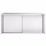 Armadio pensile in acciaio inox PREMIUM - 1600x400mm - con porte scorrevoli - 650mm di altezza