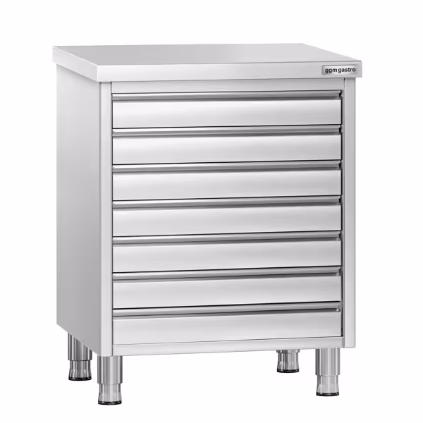Armário com gavetas PREMIUM -0,5m – com 7 gavetas para bolinhas de massa de pizza