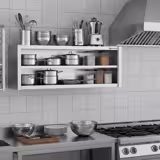 Szafka ścienna ze stali nierdzewnej PREMIUM - 1800x400mm - otwarta - 650mm wysokości