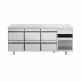 Tavolo refrigerato PREMIUM - 1865x700mm - Ventilata - 474 L - con 6 cassetti