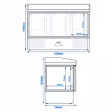 Commercial Pizza Prep Counter - Granite Top ECO - 1400x700mm - with 3 doors