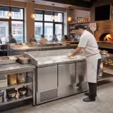 Pizzawerkbank ECO - 1400x700mm - granieten werkblad - met 3 deuren
