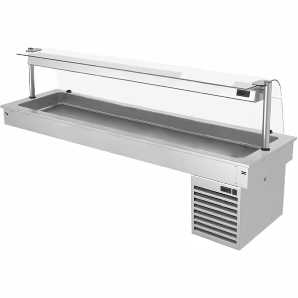 Ankastre Soğuk Havuz - 2100mm - +2/+8°C - 6x GN 1/1 - 410W - cam üst koruma ile
