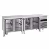 Table réfrigérée PREMIUM - 2300 x 700 mm - avec 4 portes en verre