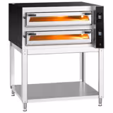 Electric Deck Pizza Oven - Twin Deck - Refractory Stone Deck - 9+9 - Ø 35cm (13.8") - Digital Controls - incl. Base frame