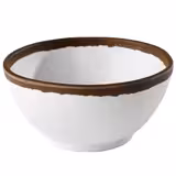 (6 uds) Bol redondo - CROCKER - Melamina - 0,37L - Ø125mm - Blanco/Marrón