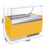 Vetrina Gelato LIAM - 1310mm - Refrigerazione statica - per 10+10x Vasca da gelato da 5 Litri - Giallo