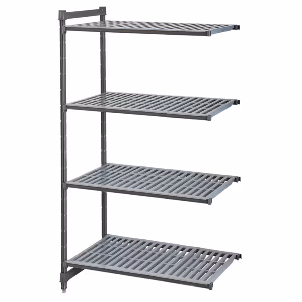 CAMBRO | Camshelving® Commercial Basics Plus Add-On Shelving Unit - 4 Slotted Shelves - 1,023×540 mm - Graphite Grey