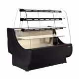 Banco pasticceria refrigerato - 1300x980mm - Statica - Colore Nero - Sportelli posteriori 2 scorrevoli