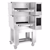 (2 pièces) Four à convoyeur à gaz – 1030 × 1300 mm – écran tactile – largeur de bande 400 mm – avec soubassement en inox