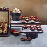 (6 bucăți) Bol - ASIA PLUS - Melamină - 0,35 litri - Ø 130mm - Negru/roșu