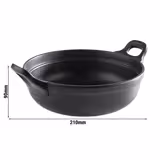 (6 adet) Kase - PADELLA - Melamin - 1,5L - köşeli - taşıma kulplu - 210x210mm - Derinlik:90mm - Siyah