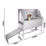 Dog Bath - with Ramp, Taps and Mixers & perforated stainless steel base