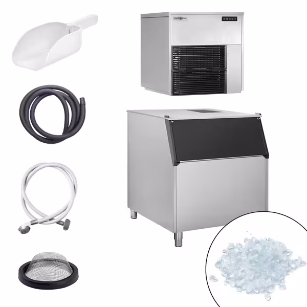 Máquina para hielo en escamas - 565 kg / 24 h - incluido recipiente de almacenamiento de hielo