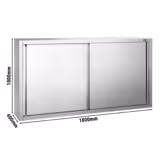 Armadio pensile in acciaio inox PREMIUM - 1800x400mm - con porte scorrevoli - 1000mm di altezza