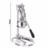 Heavy Duty Lever Citrus Press - Ergonomic Handle(s) - with 3 Perforated Plates - Stainless Steel - Aluminium