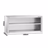 Szafka wisząca ze stali nierdzewnej PREMIUM - 1400x400mm - 650mm - otwarta