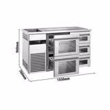 Pivski šank PREMIUM - 1550x700 mm - 5 Staklene ladice