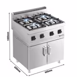 Set Üstü Gazlı Ocak ENDÜSTRİYEL - 14kW - 4 Gözlü