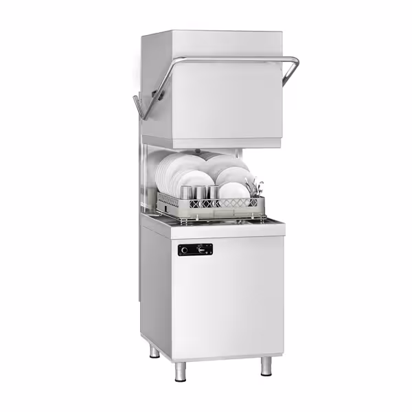 Lavastoviglie a capotta professionale - Meccanica - 6,52kW - con pompe dosatrici detergente & brillantante & pompa di lavaggio - cesto 50x50cm