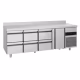 Koelwerkbank PREMIUM - 2330x700mm - met 1 deur - met 6 lades - opstand