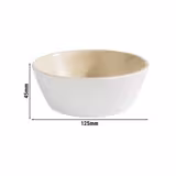 (6 szt.) Miseczka - FRIDA - Melamina - 0,25l - eckig - 125x125x45mm - Biały/Beżowy